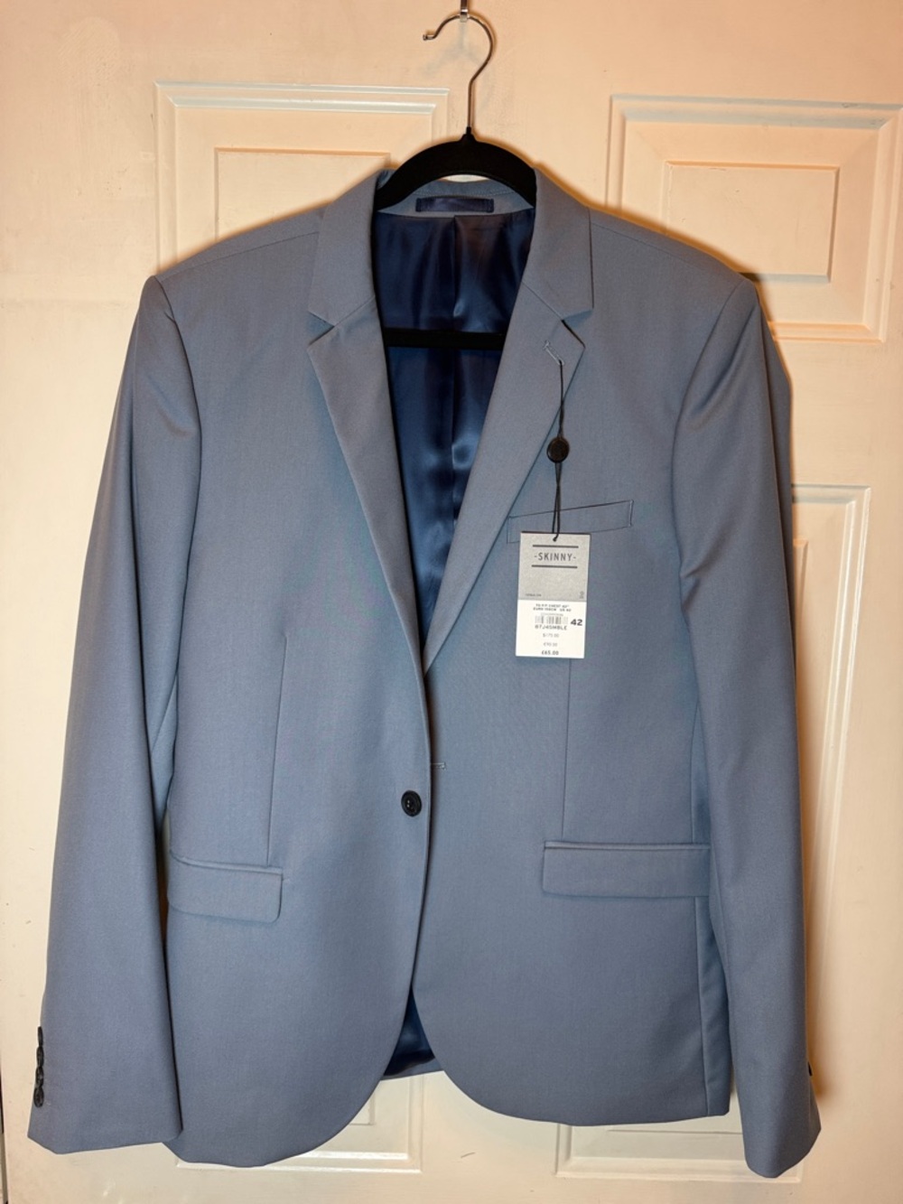 Topman Men's Skinny Fit Light Blue Blazer